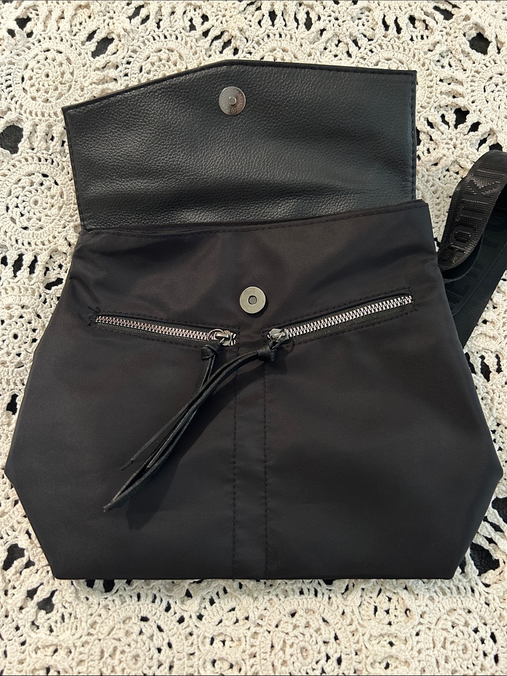 Botkier Black Nylon & Leather Convertible Backpack - Picture 4 of 6